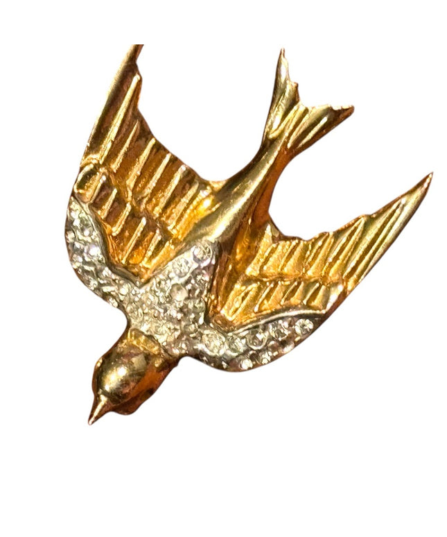 Coro Pegasus Sterling Silver Gold Bird Brooch