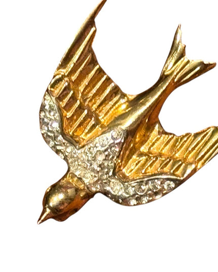 Coro Pegasus Sterling Silver Gold Bird Brooch