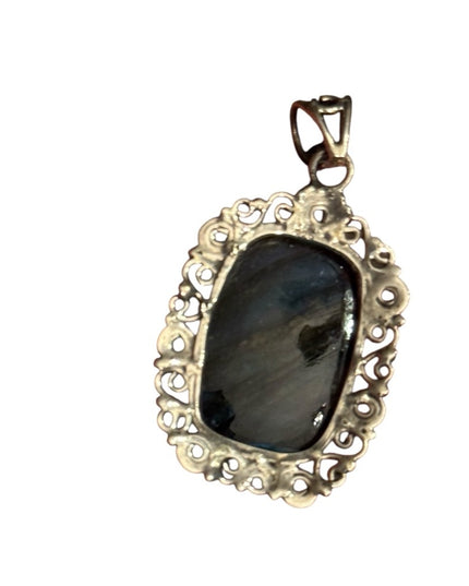 Elegant Sterling Silver 925  Labradorite Celtic Necklace Pendant