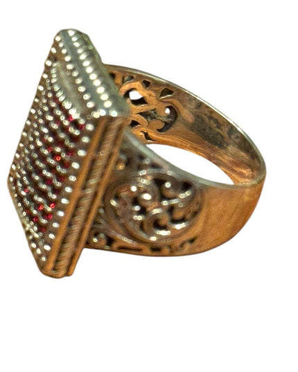 Samuel B Retired Sterling Silver 925 Garnet Ornate Design Ring