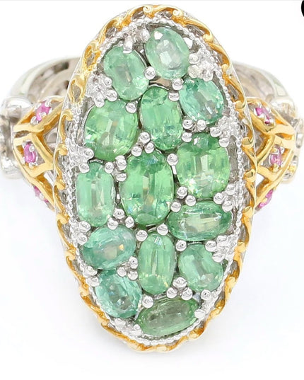 Gems En Vogue  Michael Valitutti 4.21 CTW Kyanite 24k Gold Sterling Silver