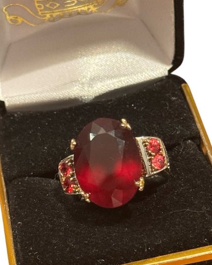 Elegant 24k Gold & Sterling silver Michael Valitutti Ornate Gemstone Ruby Ring