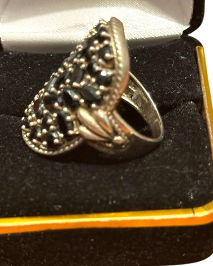 Elegant Sapphire Sterling Silver 925 Stone Ring