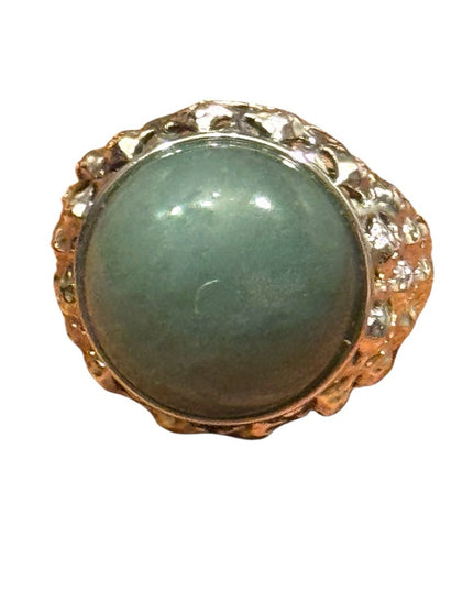 Elegant Sterling Silver 925 Ornate Green Jade Ring SZ 7