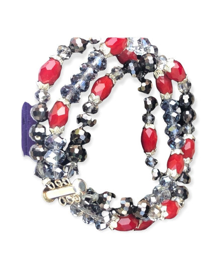 Triple strand crystal 8” bracelet heavy bead bracelet
