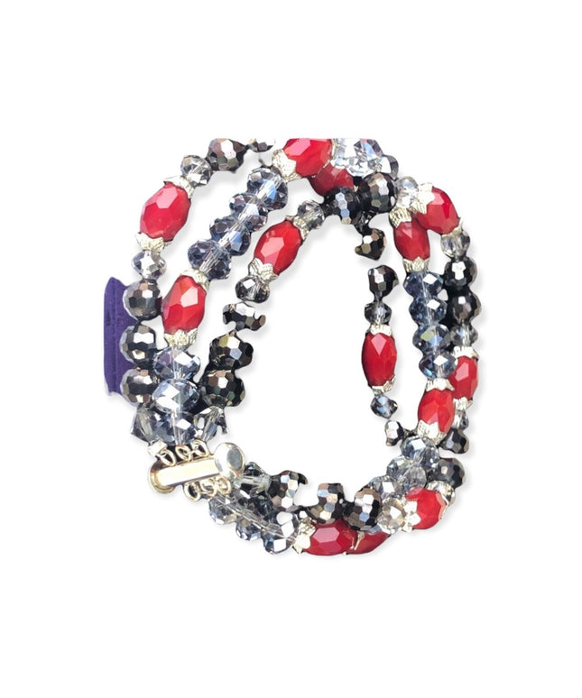 Triple strand crystal 8” bracelet heavy bead bracelet