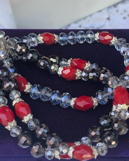 Triple strand crystal 8” bracelet heavy bead bracelet