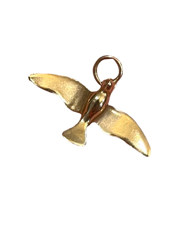 Vintage 10k gold Dove religious christian symbol necklace pendant