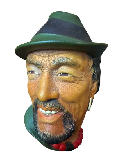 Vintage Chalkware Sculptures Man Head Face Wall Sculpture