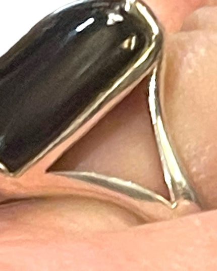 Vintage sterling silver 925 Chunky black onyx ring