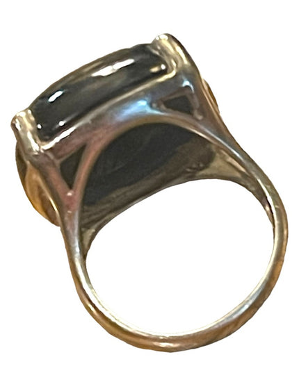 Vintage sterling silver 925 Chunky black onyx ring