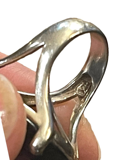 Vintage sterling silver 925 Chunky black onyx ring