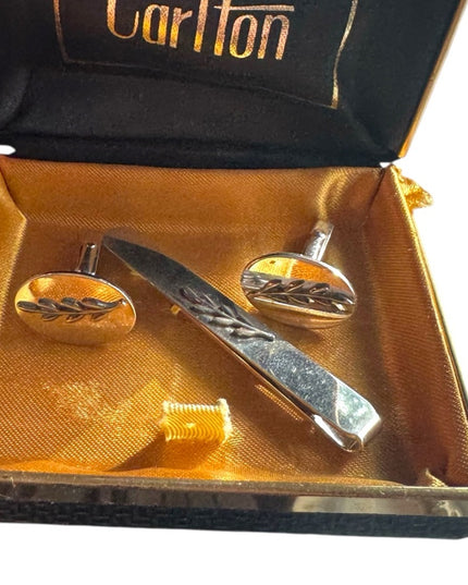 Vintage Sterling Silver 925 Swank Cufflinks and Tie Clip Set