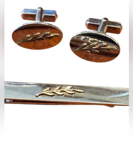 Vintage Sterling Silver 925 Swank Cufflinks and Tie Clip Set