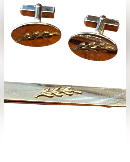 Vintage Sterling Silver 925 Swank Cufflinks and Tie Clip Set
