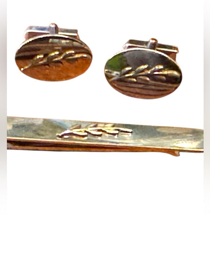 Vintage Sterling Silver 925 Swank Cufflinks and Tie Clip Set