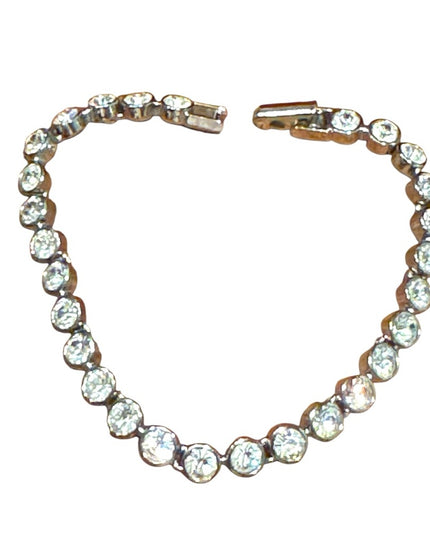 Elegant Silver Rhodium Plated Swarovski  Authentic Crystal Bracelet