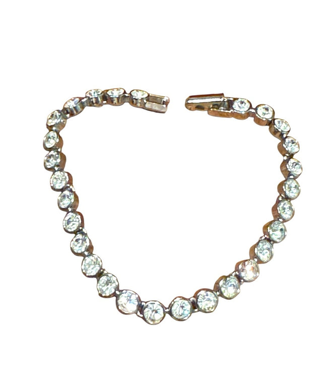 Elegant Silver Rhodium Plated Swarovski  Authentic Crystal Bracelet