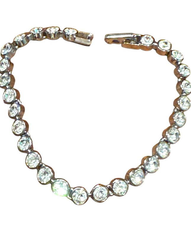 Elegant Silver Rhodium Plated Swarovski  Authentic Crystal Bracelet
