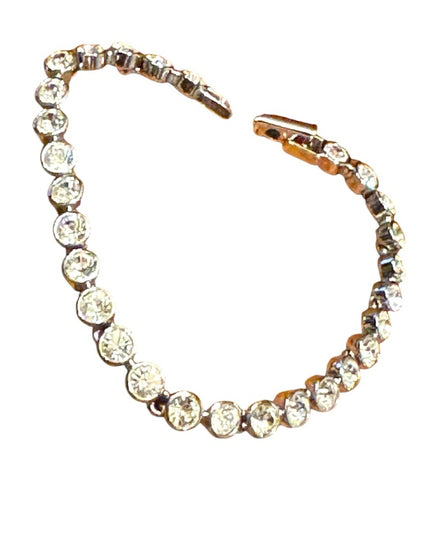 Elegant Silver Rhodium Plated Swarovski  Authentic Crystal Bracelet