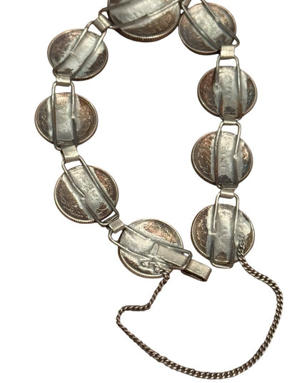 Vintage Dutch silver coin bracelet, 1940s