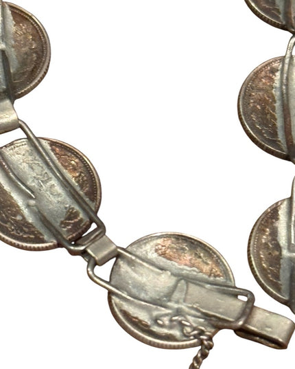 Vintage Dutch silver coin bracelet, 1940s