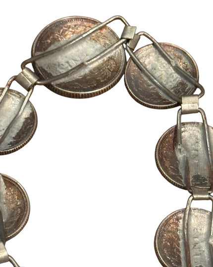 Vintage Dutch silver coin bracelet, 1940s