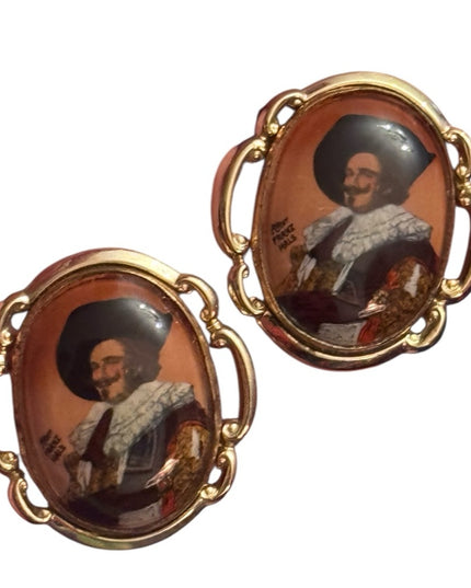 Vintage Gold finish Cufflinks 1960s Laughing Cavalier Cufflinks IFranz Hals