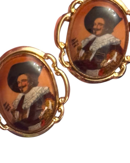 Vintage Gold finish Cufflinks 1960s Laughing Cavalier Cufflinks IFranz Hals