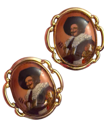 Vintage Gold finish Cufflinks 1960s Laughing Cavalier Cufflinks IFranz Hals