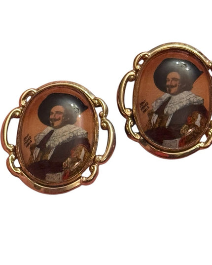 Vintage Gold finish Cufflinks 1960s Laughing Cavalier Cufflinks IFranz Hals