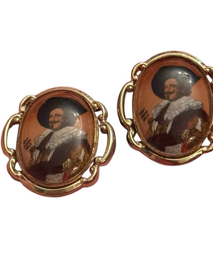Vintage Gold finish Cufflinks 1960s Laughing Cavalier Cufflinks IFranz Hals