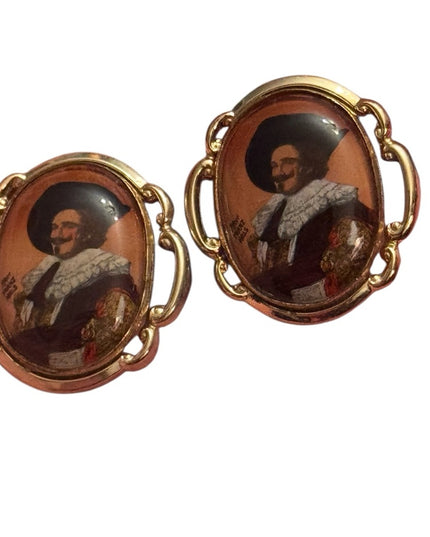 Vintage Gold finish Cufflinks 1960s Laughing Cavalier Cufflinks IFranz Hals