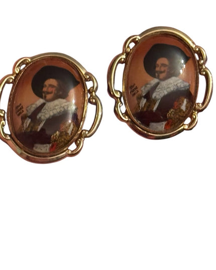 Vintage Gold finish Cufflinks 1960s Laughing Cavalier Cufflinks IFranz Hals