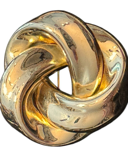 Elegant Vintage Twist Gold Knot Brooch