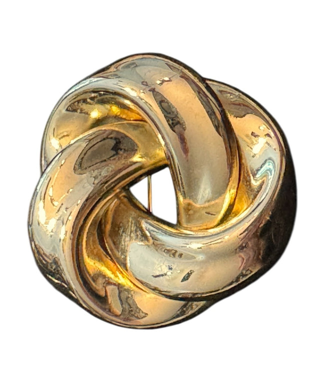 Elegant Vintage Twist Gold Knot Brooch