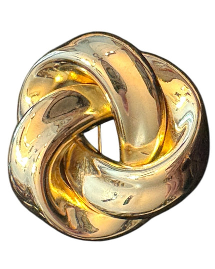Elegant Vintage Twist Gold Knot Brooch