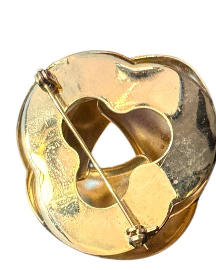 Elegant Vintage Twist Gold Knot Brooch