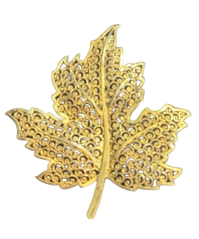 Elegant Vintage Birks Gold Wash Sterling Silver 925 Maple Leaf Brooch Birks Box