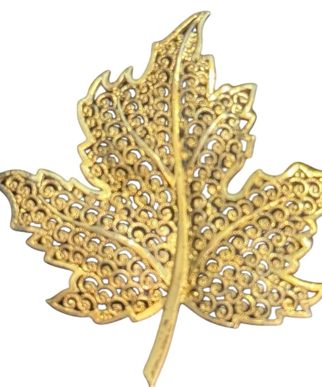 Elegant Vintage Birks Gold Wash Sterling Silver 925 Maple Leaf Brooch Birks Box