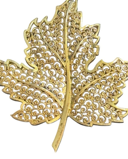 Elegant Vintage Birks Gold Wash Sterling Silver 925 Maple Leaf Brooch Birks Box
