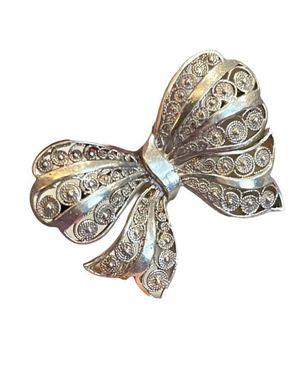 Vintage 1950s Birks Sterling silver 925 wire work filigree butterfly