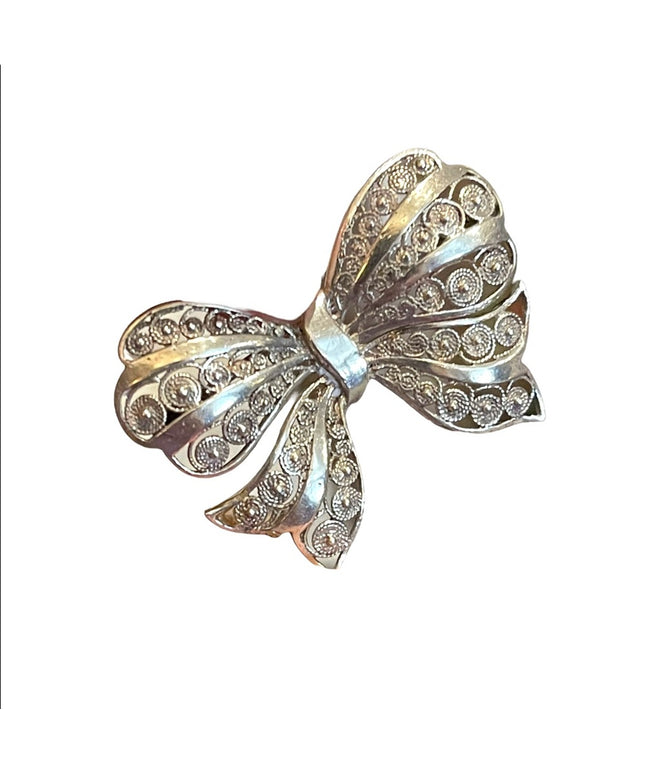Vintage 1950s Birks Sterling silver 925 wire work filigree butterfly