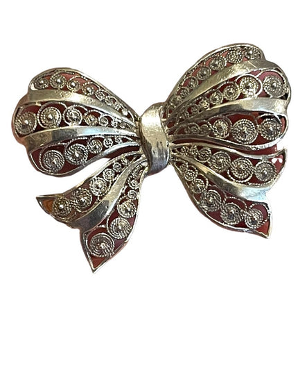 Vintage 1950s Birks Sterling silver 925 wire work filigree butterfly