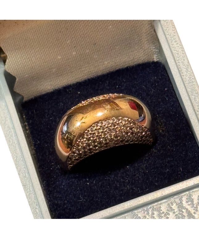 Elegant Samuel Benham 18k GP Rose Gold CZ Rhinestone Women's Ring