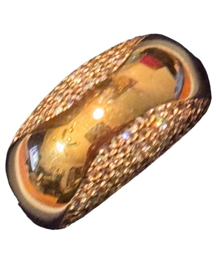 Elegant Samuel Benham 18k GP Rose Gold CZ Rhinestone Women's Ring