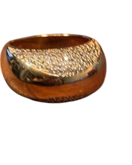 Elegant Samuel Benham 18k GP Rose Gold CZ Rhinestone Women's Ring