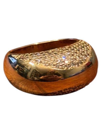 Elegant Samuel Benham 18k GP Rose Gold CZ Rhinestone Women's Ring
