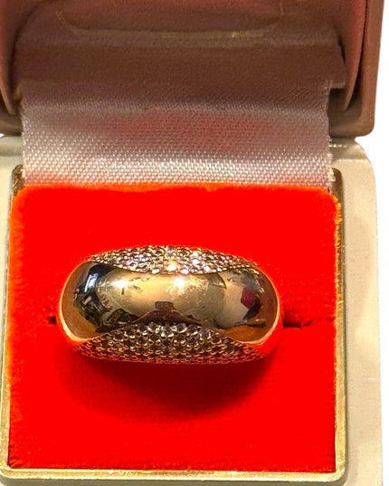 Elegant Samuel Benham 18k GP Rose Gold CZ Rhinestone Women's Ring