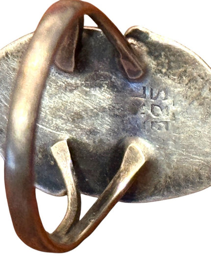 Vintage Sterling Silver Southwestern 925 Fancy Handmade Turquoise Ring